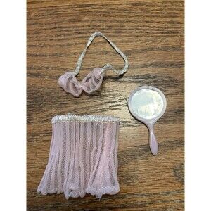 Barbie Doll pink slip bra mirror Fashion Pak Lingerie 1962-1963 HTF vintage